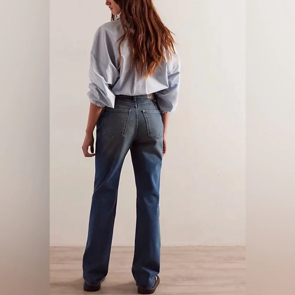 Free People Xena Slim Straight Jeans
